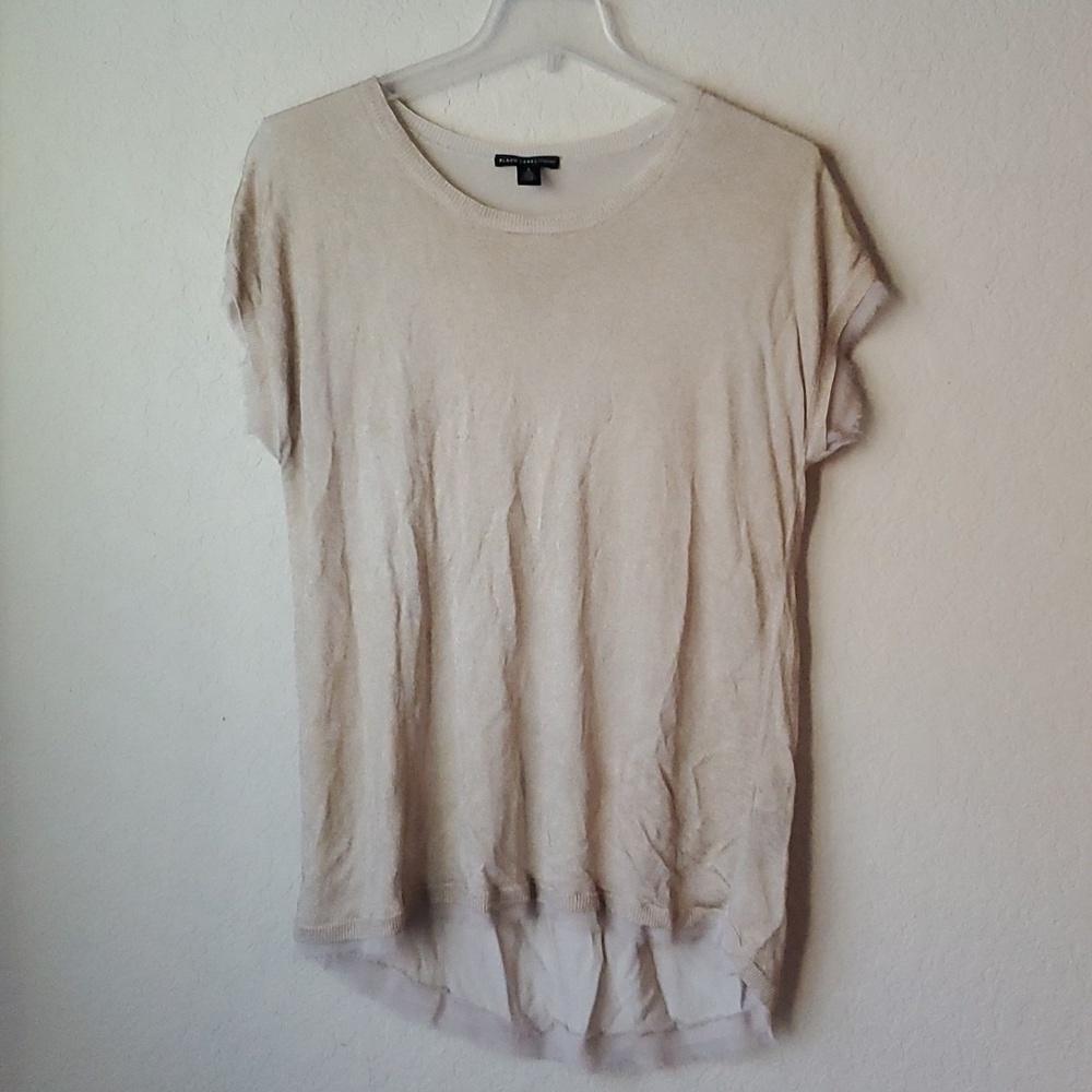 Black Label by Chicos gold short sleeve blouse size 3 (XL/16)